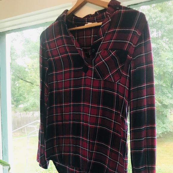 Beach|Lounge Plaid Tunic size x small - Picture 2 of 4
